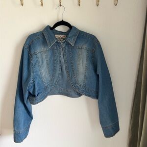 Vintage Y2K Denim Cropped Jacket in size 3X made in USA